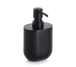 ZELLER 18986 Seifenspender aus Polyresin und Kunststoff, schwarz, ca. 8,9 x 6,6 x 15,6 cm