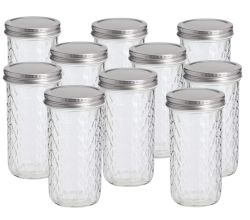 10er SET ZELLER 19056 Vorratsglas 550 ml mit Metalldeckel, ca. Ø 8,6 x 16,2 cm