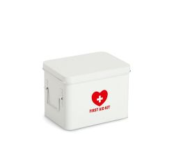ZELLER 19244 Medizinbox FIRST AID KIT Metall weiß - 22 x 16 x 16 cm / Arzneimittelaufbewahrung