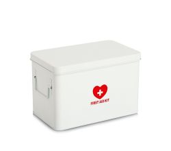 ZELLER 19245 Medizinbox FIRST AID KIT Metall weiß - 32 x 19 x 20 cm / Arzneimittelaufbewahrung