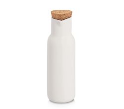 ZELLER 19391 Essig- und Ölflasche 300 ml Keramik mit Kork, weiß