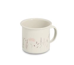 ZELLER 19400 Tasse 320 ml FLOWERS Metall, weiß/Dekor