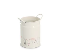 ZELLER 19403 Utensillienhalter 1250 ml FLOWERS Metall, weiß/Dekor