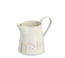 ZELLER 19404 Kanne 1500 ml FLOWERS Metall, weiß/Dekor