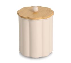 ZELLER 19416 Vorratsdose 1000 ml aus Metall, beige, ca. Ø 12,2 x 16,5 cm