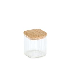 ZELLER 19667 Vorratsglas 720 ml mit Bambusdeckel, Glas/Bambus, ca. 10 x 10 x 10,7 cm