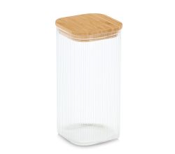 ZELLER 19669 Vorratsglas 1500 ml mit Bambusdeckel, Glas/Bambus, ca. 10 x 10 x 20,5 cm