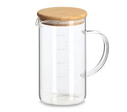 ZELLER 19676 Messbecher 1000 ml mit Bambusdeckel, ca. 10 x 17 x 18,5 cm