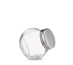 ZELLER 19785 Vorratsglas CANDY 95 ml mit Edelstahldeckel, ca. 6,5 x 5 x 6,5 cm