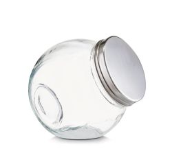 ZELLER 19786 Vorratsglas CANDY 630 ml mit Edelstahldeckel, ca. 12 x 8,5 x 12,5 cm