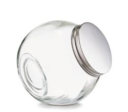ZELLER 19787 Vorratsglas CANDY 1200 ml mit Edelstahldeckel, ca. 15 x 10,5 x 15 cm
