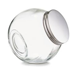ZELLER 19788 Vorratsglas CANDY 2200 ml mit Edelstahldeckel, ca. 18 x 12,5 x 18 cm