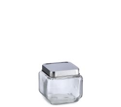 ZELLER 19906 Vorratsglas 700 ml mit Edelstahldeckel, ca. 11 x 11 x 10,5 cm