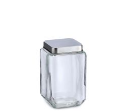 ZELLER 19908 Vorratsglas 1500 ml mit Edelstahldeckel, ca. 11 x 11 x 18 cm