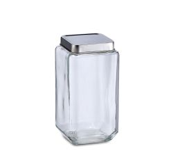 ZELLER 19909 Vorratsglas 2000 ml mit Edelstahldeckel, ca. 11 x 11 x 22,2 cm