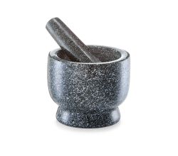ZELLER 24500 Mörser und Stößel-Set 12 x 10 cm Granit, anthrazit