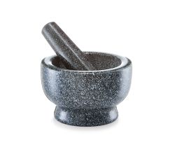 ZELLER 24501 Mörser und Stößel-Set 13 x 8 cm Granit, anthrazit