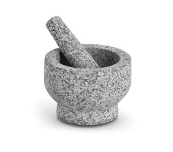 ZELLER 24523 Mörser und Stößel-Set 14 x 10 cm Granit, grau
