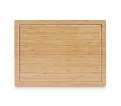 ZELLER 25220 Schneidebrett aus Bambus mit Saftrille, ca. 45 x 33 x 1,6 cm