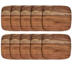 10er SET ZELLER 25553 Schneidbrett aus Akazienholz, ca. 28 x 25 x 1 cm