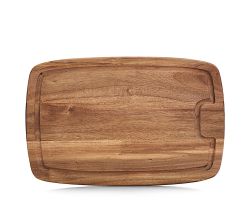 ZELLER 25556 Schneidbrett aus Akazienholz mit Saftrille, ca. 40 x 26 x 1,5 cm