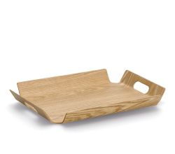 ZELLER 25654 Serviertablett, Holz/Eichefurnier, ca. 44,5 x 33,5 x 4,5 cm