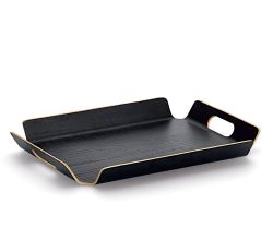 ZELLER 25655 Serviertablett, Holz/Wengefurnier schwarz, ca. 44,5 x 33,5 x 4,5 cm