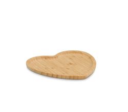 ZELLER 25658 Serviertablett HERZ aus Bambus, ca. 20,5 x 21 x 1,5 cm