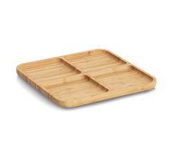 ZELLER 25677 Snackteller aus Bambus, ca. 25 x 25 x 1,8 cm