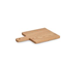 ZELLER 25680 Schneide-/ Servierbrett mit Griff, Eiche, ca. 33 x 23 x 1,5 cm