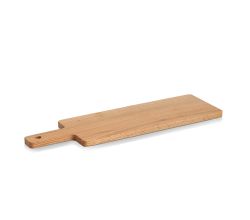 ZELLER 25681 Schneide-/ Servierbrett mit Griff, Eiche, ca. 50,8 x 15,3 x 1,5 cm
