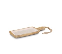 ZELLER 25691 Servierbrett BEIGE aus Mangoholz, ca. 38 x 15,2 x 2,5 cm