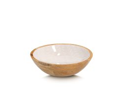 ZELLER 25695 Schale BEIGE, Mangoholz, ca. Ø 20 x 6 cm