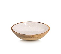 ZELLER 25696 Schale BEIGE, Mangoholz, ca. Ø 25 x 6 cm