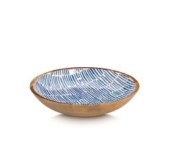 ZELLER 25697 Schale BLAU, Mangoholz, ca. Ø 30 x 6 cm