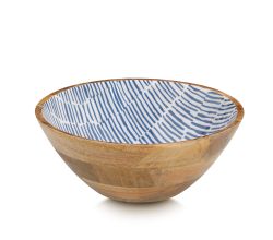 ZELLER 25699 Schale BLAU, Mangoholz, ca. Ø 30 x 12 cm