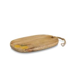 ZELLER 25705 Schneide-/ Servierbrett LEMON aus Mangoholz, ca. 38 x 25 x 2 cm