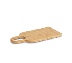 ZELLER 25721 Schneide-/ Servierbrett aus Bambus mit Griff, ca. 38,0 x 15,0 x 1,5 cm