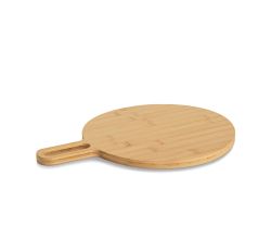 ZELLER 25722 Schneide-/ Servierbrett aus Bambus mit Griff, ca. 40,8 x 30,0 x 1,5 cm