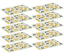 10er SET ZELLER 26336 Glasschneideplatte LEMON aus Sicherheitsglas, ca. 30 x 20 cm