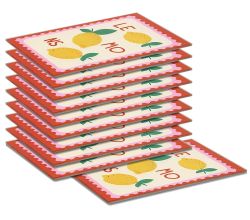 10er SET ZELLER 26341 Glasschneideplatte ITALIAN LEMONS aus Sicherheitsglas, ca. 30 x 20 x 0,8 cm