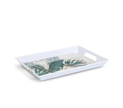 ZELLER 26473 Melamintablett PALM LEAVES mit Tragegriffen, ca. 50 x 35 x 5 cm