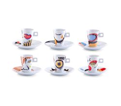 ZELLER 26505 Espresso-Set FACES, 12-tlg., Porzellan