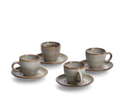 ZELLER 26509 Espresso-Set TAUPE, 8-tlg., Keramik