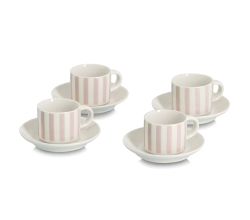 ZELLER 26533 Espresso-Set STRIPES, 8-tlg., Porzellan, beige