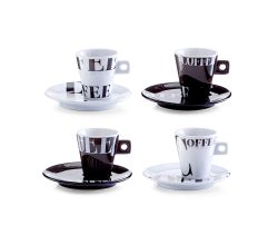ZELLER 26540 Espresso-Set COFFEE STYLE, 8-tlg., Porzellan