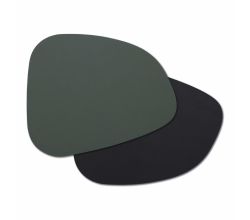 ZELLER 27150 Platzset 2 TONE, Kunstleder, schwarz/dunkelgrün, ca. 34 x 42 cm
