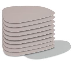 10er SET ZELLER 27151 Platzset 2 TONE, Kunstleder, greige/grau, ca. 34 x 42 cm