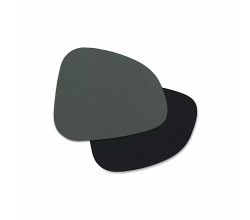 ZELLER 27153 Glasuntersetzer-Set 2 TONE 4-tlg., Kunstleder, schwarz/dunkelgrün, ca. 10 x 12 cm