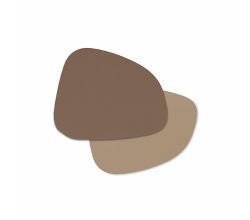 ZELLER 27155 Glasuntersetzer-Set 2 TONE 4-tlg., Kunstleder, beige/braun, ca. 10 x 12 cm